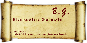 Blaskovics Geraszim névjegykártya